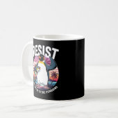 Widerstehe ich stehen mit Pinguinen Retro Funny Pi Kaffeetasse (Vorderseite Links)