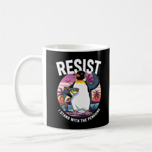 Widerstehe ich stehen mit Pinguinen Retro Funny Pi Kaffeetasse