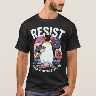 Widerstehe ich stehen mit Pinguinen Retro Funny Pi T-Shirt