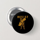 Widerstehe Kalifornien Bär Button (Vorne & Hinten)