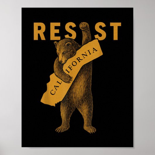 Widerstehe Kalifornien Bär Poster (Vorne)