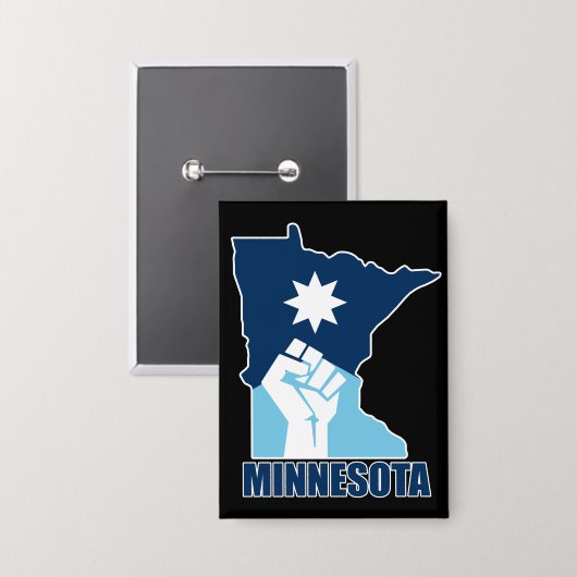 Widerstehe Minnesota erhobene Faust Button (Vorderseite/Rückseite)