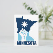 Widerstehe Minnesota erhobene Faust Postkarte (Stehend Vorderseite)