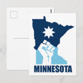 Widerstehe Minnesota erhobene Faust Postkarte (Vorne/Hinten)