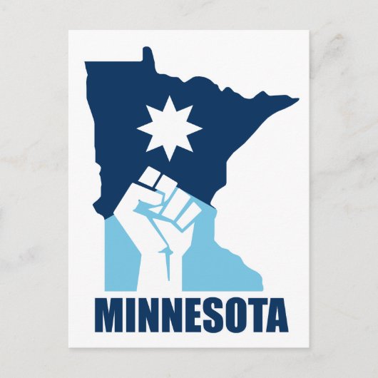 Widerstehe Minnesota erhobene Faust Postkarte (Vorderseite)