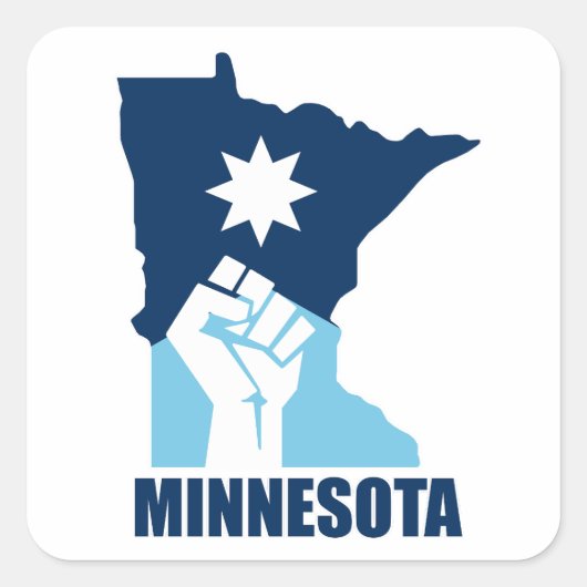 Widerstehe Minnesota erhobene Faust Quadratischer Aufkleber (Vorderseite)