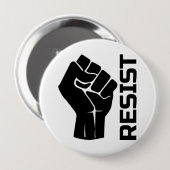 Widerstehe mit der Faust - in Schwarz 0002 Button (Vorne & Hinten)