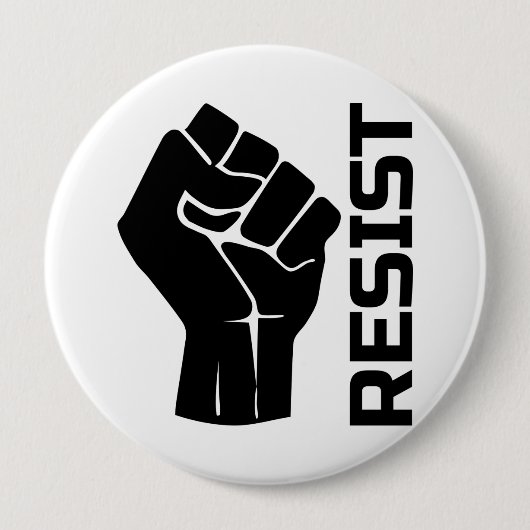 Widerstehe mit der Faust - in Schwarz 0002 Button (Vorderseite)
