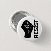Widerstehe mit der Faust - in Schwarz 0002 Button (Vorne & Hinten)