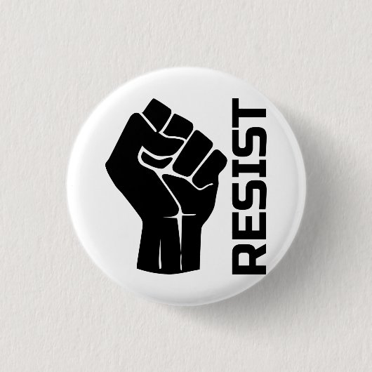 Widerstehe mit der Faust - in Schwarz 0002 Button (Vorderseite)