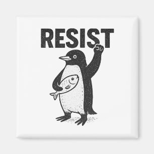 Widerstehe Pinguinen Aktivismus Lustig Anti Trump Magnet