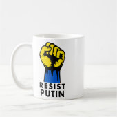 Widerstehe Putin Protest erhobene Faust Kaffeetasse (Links)