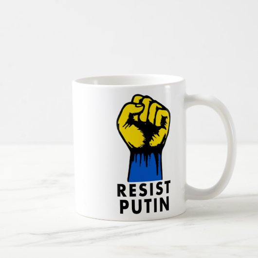 Widerstehe Putin Protest erhobene Faust Kaffeetasse (Rechts)