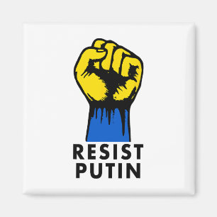 Widerstehe Putin Protest erhobene Faust Magnet