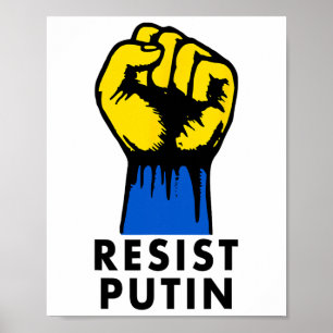 Widerstehe Putin Protest erhobene Faust Poster