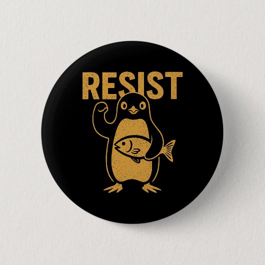 Widerstehe Rebellen-Pinguin-Protest gegen Zölle Wi Button (Vorderseite)