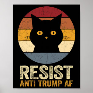 Widerstehe Retro T-Shirt Anti Trump AF Lustiges An Poster