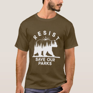 Widerstehe Rette Unsere Parks Alt Us Nationalparks T-Shirt