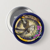 Widerstehe Staatsvogel Arkansas Spottdrossel Button (Vorne & Hinten)