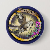 Widerstehe Staatsvogel Arkansas Spottdrossel Button (Vorderseite)
