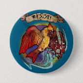 Widerstehe Staatsvogel Kardinal (Weibliche Färbung Button (Vorderseite)