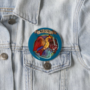 Widerstehe Staatsvogel Kardinal (Weibliche Färbung Button