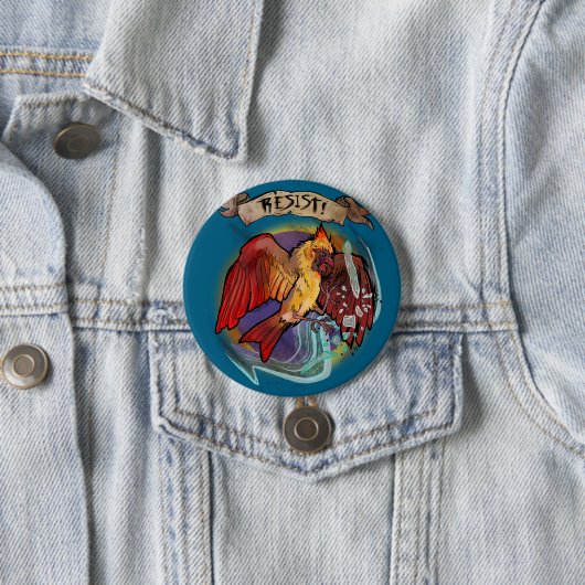 Widerstehe Staatsvogel Kardinal (Weibliche Färbung Button (Beispiel)