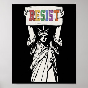 Widerstehe Statue Der Freiheit Frieden Freundlichk Poster