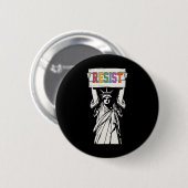 Widerstehe Statue Of Liberty Frieden Freundlichkei Button (Vorne & Hinten)