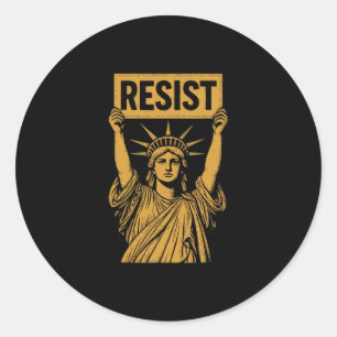 Widerstehe Statue Of Liberty Rebellischer Protest Runder Aufkleber
