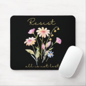 Widerstehe subtiler Anti-Trump-Blumen-Botanik-Prot Mousepad (Mit Mouse)