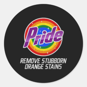 Widerstehe Trump Entferne Hartnäckige Orange Fleck Runder Aufkleber