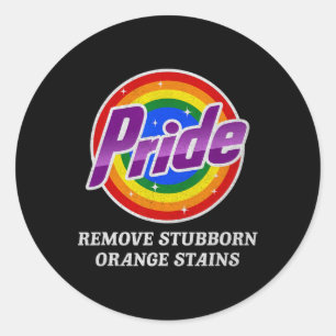 Widerstehe Trump Entferne Hartnäckige Orange Fleck Runder Aufkleber