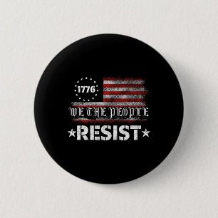 Widerstehe Trump Protest Anti Politisch Us Flagge Button