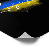 Widerstehe Ukraine Flagge Ukrainisch Poster (Ecke)