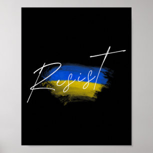 Widerstehe Ukraine Flagge Ukrainisch Poster