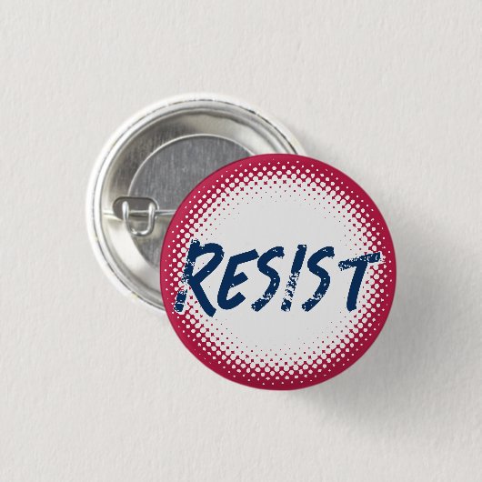 Widerstehe Widerstand Blau Weiß und Rot Benutzerde Button (Vorne & Hinten)