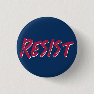 Widerstehe Widerstand Rot und Blau Flaggenfarben Button