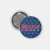 Widerstehe Widerstand Rot und Blau Sterne Flaggen Magnet (Vorderseite/Rückseite)