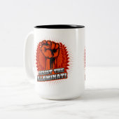 Widerstehen der leuchtenden Orangenfaust Zweifarbige Tasse (Vorderseite Links)