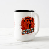 Widerstehen der leuchtenden Orangenfaust Zweifarbige Tasse (VorderseiteRechts)