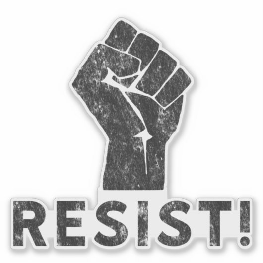 Widerstehen! Fäuste Aufkleber (Vorderseite)
