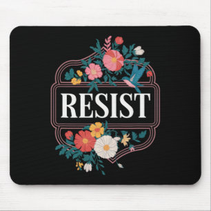 Widerstehen Floral Protest Trump Anti Trump 4 Mousepad