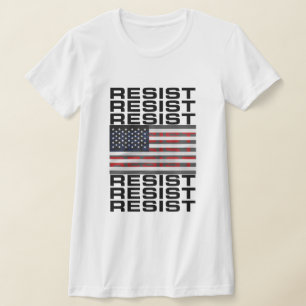Widerstehen mit amerikanischer Flagge T-Shirt