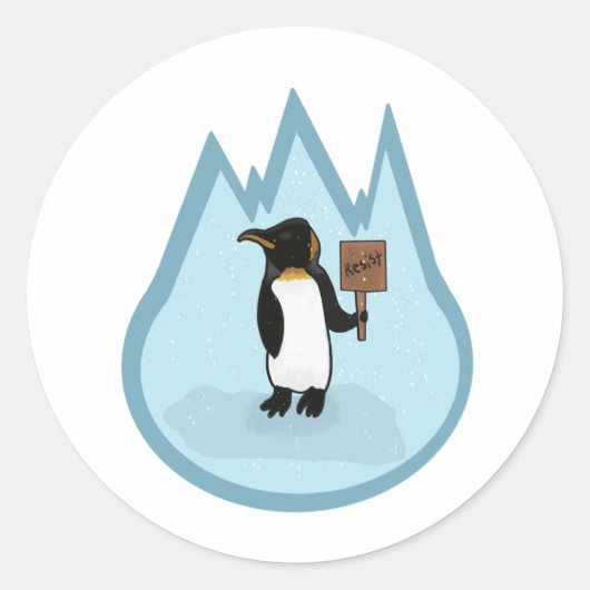 Widerstehen! Pinguin Runder Aufkleber (Vorderseite)