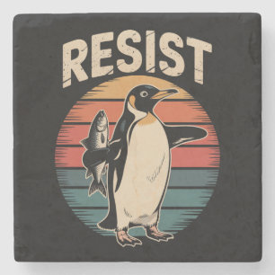 Widerstehen Pinguinen Aktivismus Protest Zölle Ret Steinuntersetzer