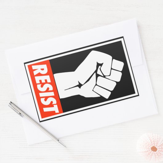 widerstehen rechteckiger aufkleber (Umschlag)