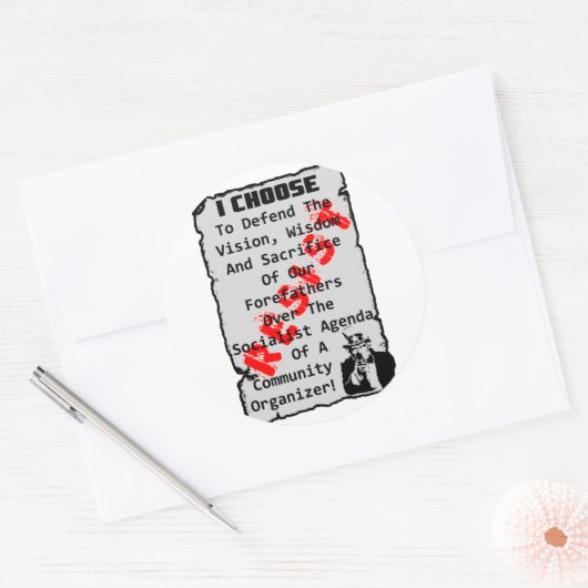 Widerstehen! Runder Aufkleber (Umschlag)