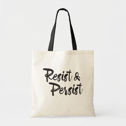 Widerstehen Sie fortbestehen moderne Handlettered Tragetasche (Vorne)