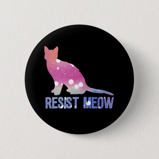 Widerstehen Sie Meowfeministkatze Button (Vorderseite)